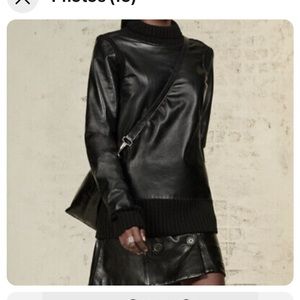 Zara srpls leather wool sweater